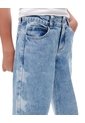 Jean Wide Leg Tiro Alto índigo Medio Niña Azul Oscuro de Gef