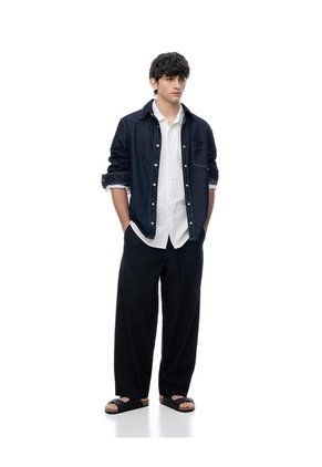 Camisa Regular Manga Larga índigo Oscuro Hombre Azul Oscuro