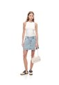 Falda Short Tiro Alto Denim índigo Claro Mujer Azul Oscuro de Gef