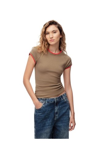 Camiseta Slim Algodón Negra Mujer Cafe Gef