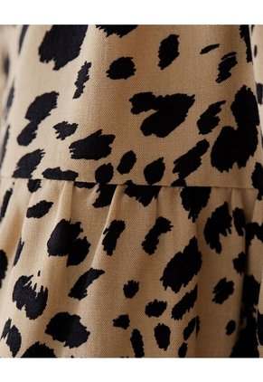 Falda Tiro Medio Capas Estampada Niña Marron
