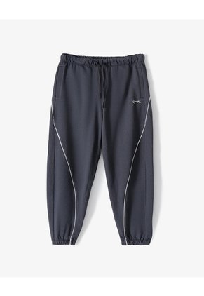 Jogger Regular Tiro Medio Gris Niño Gris