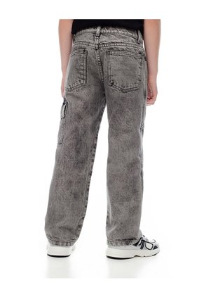 Jean Cargo Gris Niño Azul