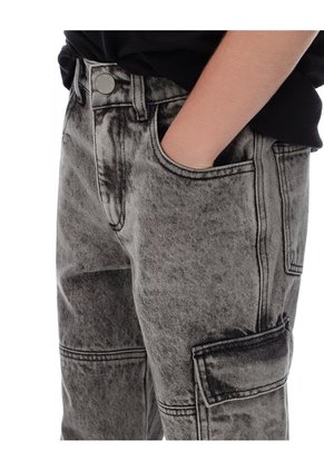 Jean Cargo Gris Niño Azul