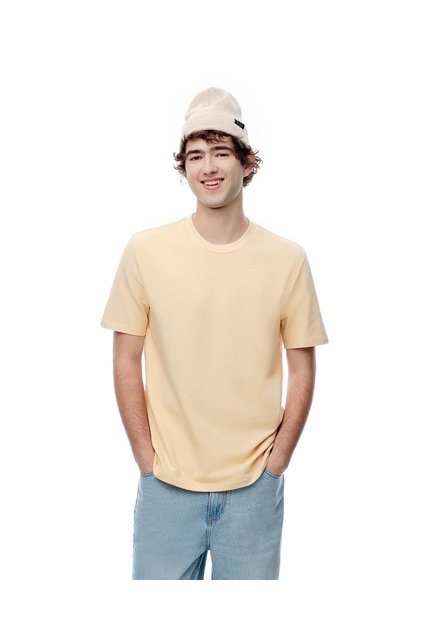 Camiseta Oversize Algodón Amarilla Hombre Amarillo