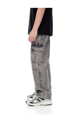 Jean Cargo Gris Niño Azul