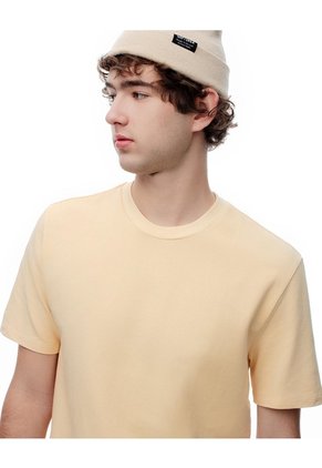 Camiseta Oversize Algodón Amarilla Hombre Amarillo