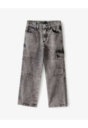 Jean Cargo Gris Niño Azul