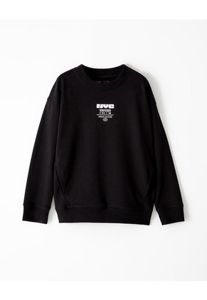 Buzo Regular Negro Estampado Niño Negro
