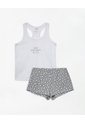 Blusa + Short De Pijama Algodón Surtida Niña Gris de Gef