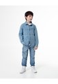 Camisa Manga Larga Regular Denim índigo Medio Niño Azul Oscuro de Gef