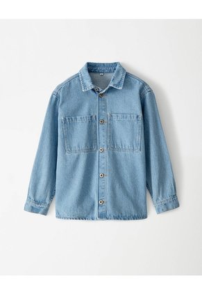 Camisa Manga Larga Regular Denim índigo Medio Niño Azul Oscuro