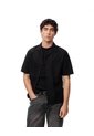 Camisa Manga Corta Regular Algodón Negra Hombre Negro de Gef