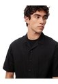 Camisa Manga Corta Regular Algodón Negra Hombre Negro de Gef