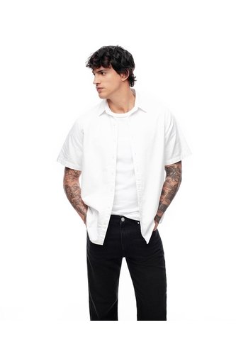 Camisa Manga Corta Regular Algodón Blanca Hombre Blanco Gef