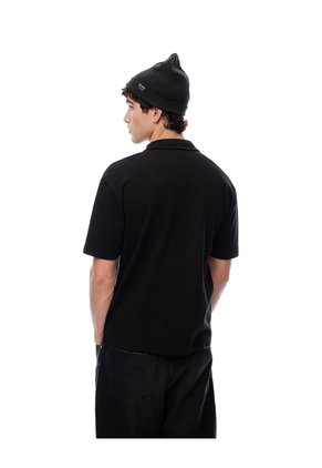 Polo Regular Algodón Negra Hombre Negro