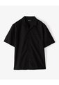 Camisa Manga Corta Regular Algodón Negra Hombre Negro de Gef