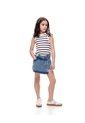 Camiseta Esqueleto Slim Rib Algodón Rayas Niña Blanco de Gef
