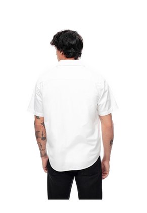 Camisa Manga Corta Regular Algodón Blanca Hombre Blanco