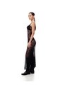 Vestido Largo Encaje Negro Mujer Negro de Gef