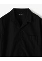 Camisa Manga Corta Regular Algodón Negra Hombre Negro de Gef