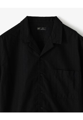 Camisa Manga Corta Regular Algodón Negra Hombre Negro
