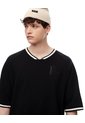 Camiseta Regular Algodón Negra Bordada Hombre Negro de Gef