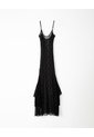 Vestido Largo Encaje Negro Mujer Negro de Gef