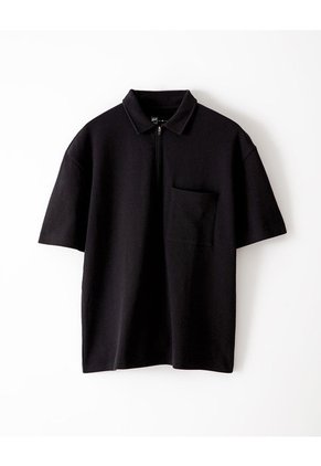 Polo Regular Algodón Negra Hombre Negro