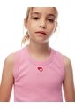 Camiseta Esqueleto Slim Rib Algodón Rosa Niña Rosa de Gef