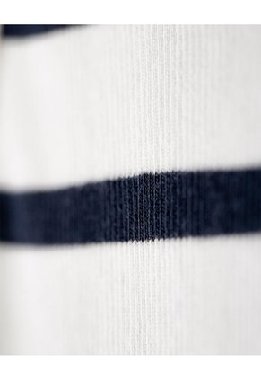 Camiseta Esqueleto Slim Rib Algodón Rayas Niña Blanco