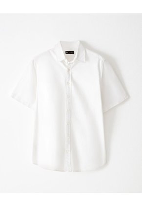 Camisa Manga Corta Regular Algodón Blanca Hombre Blanco