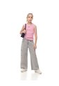Camiseta Esqueleto Slim Rib Algodón Rosa Niña Rosa de Gef