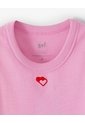 Camiseta Esqueleto Slim Rib Algodón Rosa Niña Rosa de Gef