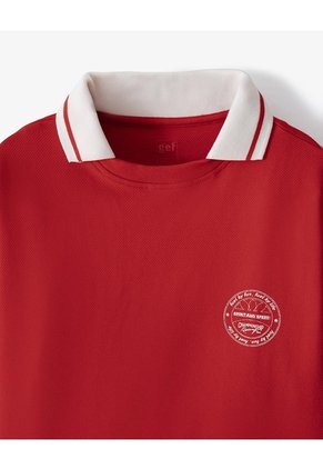 Camiseta Regular Manga Corta Roja Niño Rojo
