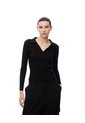 Camibuzo Tipo Polo Slim Tejido De Punto Negro Mujer Negro de Gef