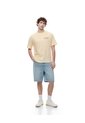 Camiseta Regular Algodón Amarilla Estampada Hombre Amarillo de Gef
