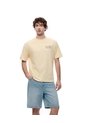 Camiseta Regular Algodón Amarilla Estampada Hombre Amarillo de Gef