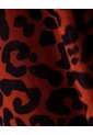 Falda Larga Tiro Medio Tull Print Mujer Rojo de Gef