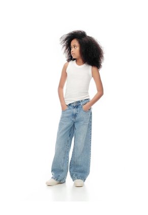 Camiseta Esqueleto Slim Rib Algodón Blanca Niña Blanco
