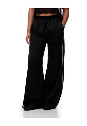 Pantalón Wide Leg Tiro Alto Negro Mujer Negro