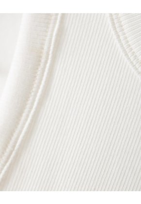 Camiseta Esqueleto Slim Rib Algodón Blanca Niña Blanco