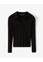 Camibuzo Tipo Polo Slim Tejido De Punto Negro Mujer Negro de Gef