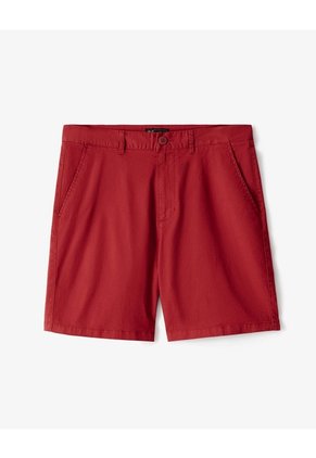 Bermuda Regular Drill Algodón Roja Hombre Rojo