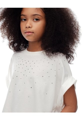 Camiseta Regular Algodón Blanca Niña Blanco Gef