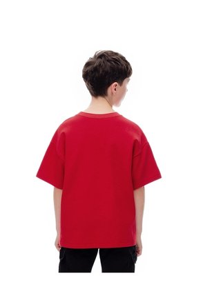 Camiseta Regular Algodón Roja Niño Rojo