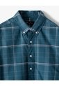 Camisa Manga Larga Regular Algodón Cuadros Hombre Azul de Gef