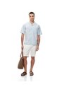Camisa Manga Corta Regular Algodón Azul Hombre Azul de Gef