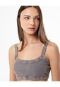 Top Soporte Medio Rib Gris Mujer Gris de Gef