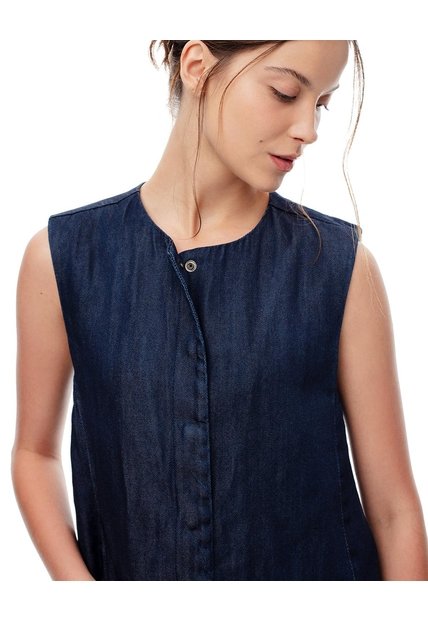 Chaleco Regular índigo Oscuro Mujer Azul Oscuro